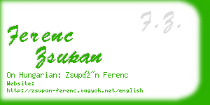 ferenc zsupan business card